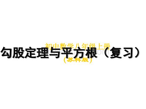 数学：江苏省无锡市长安中学第二章 勾股定理与平方根 复习课件（苏科版八年级上）.ppt