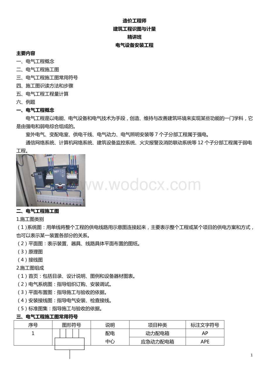 安装识图与计量01电气设备安装附例题.docx_第1页