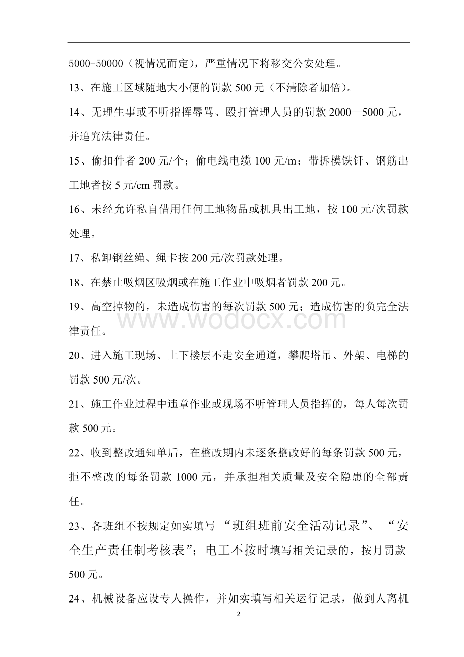 施工现场管理条例及处罚制度标准 (1).docx_第2页