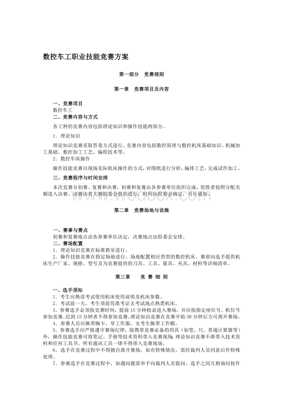 数控车工职业技能竞赛方案.doc_第1页