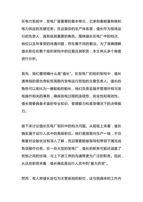 发电厂值长的角色定位与职责分析.docx