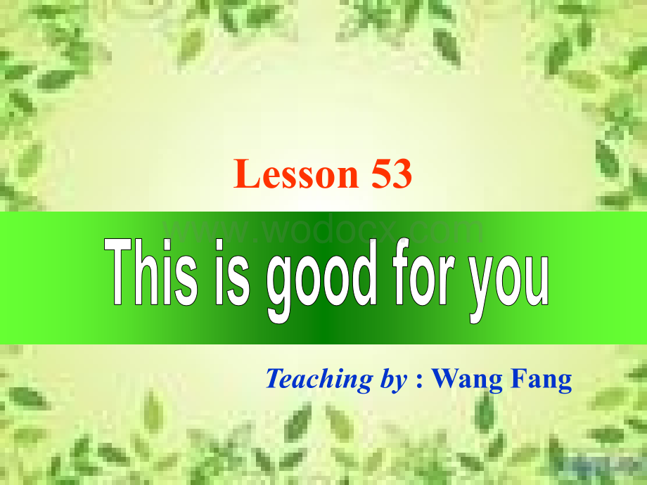 冀教版七年级下Lesson53 this is good for you课件.ppt_第1页