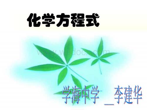 七年级科学化学方程式.ppt
