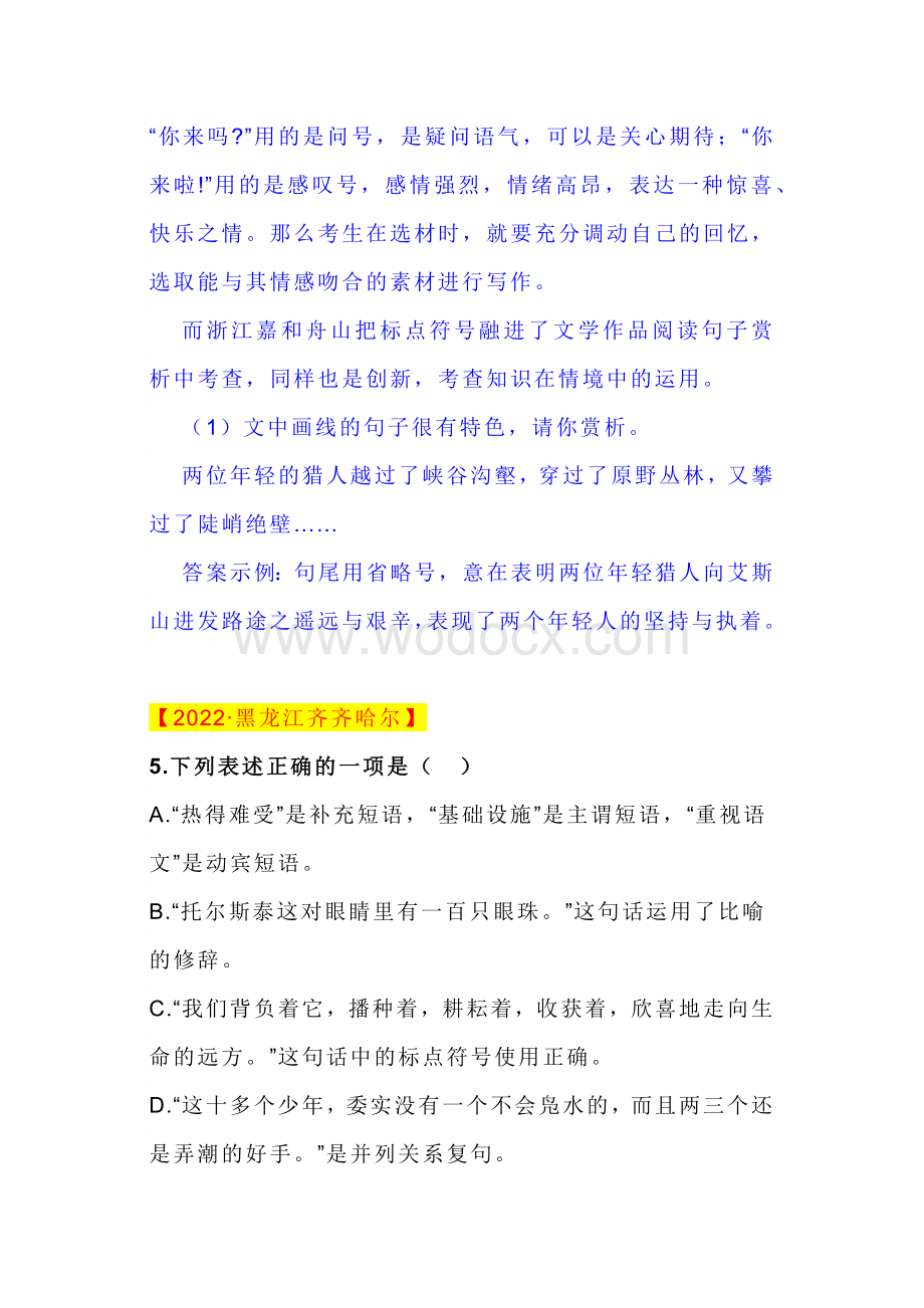 中考语文试题分类汇编：标点符号.docx_第2页