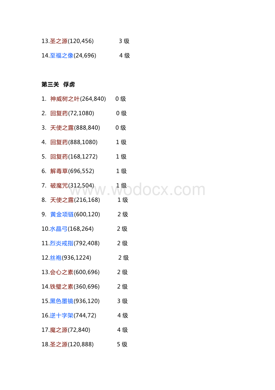 幻世录Ⅱ物品坐标.docx_第2页