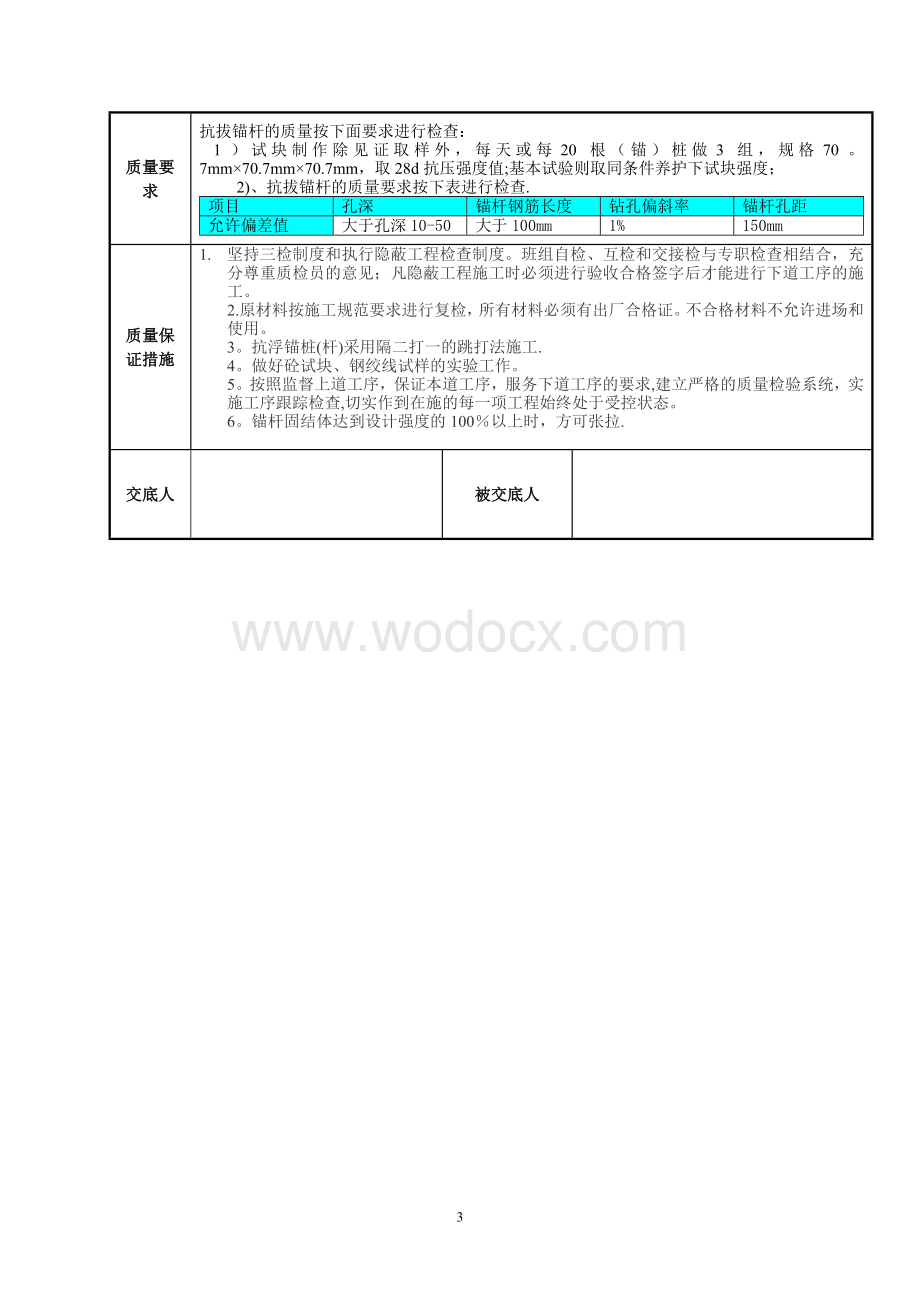 抗浮锚杆施工技术交底.doc_第3页