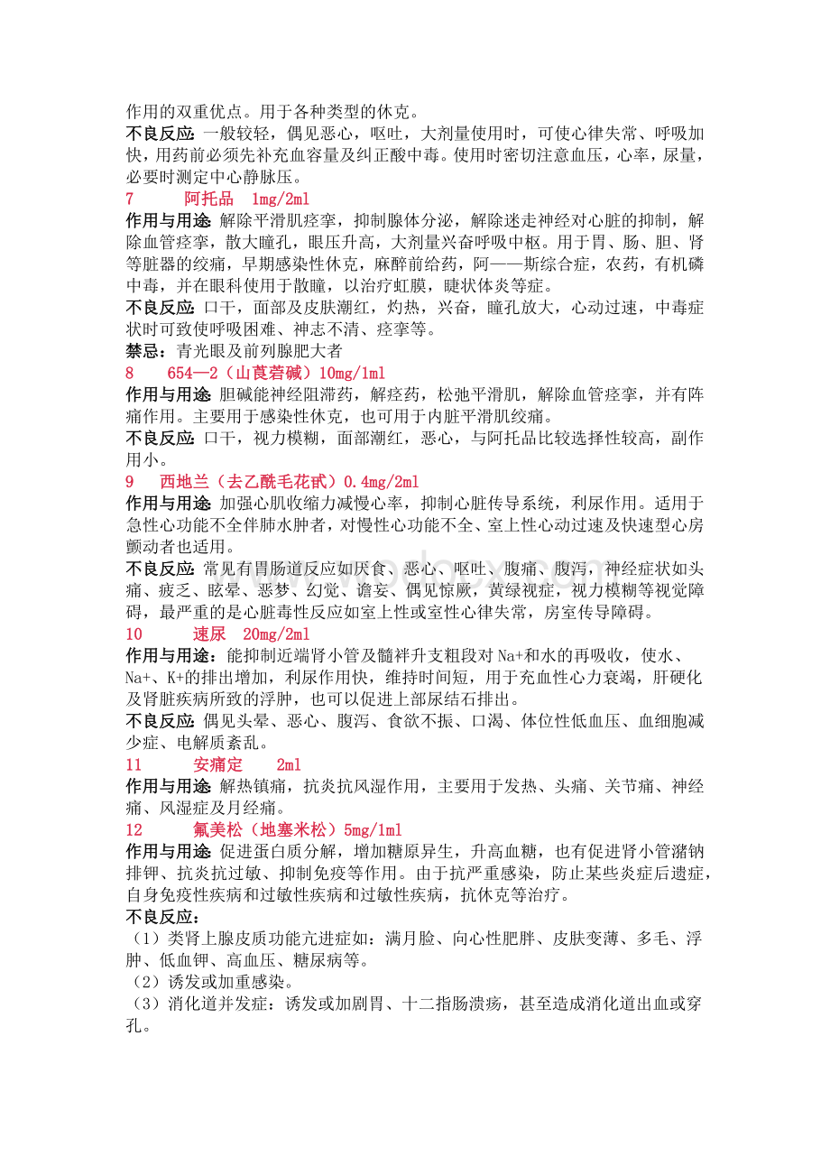 抢救药品药理作用及不良反应.docx_第2页