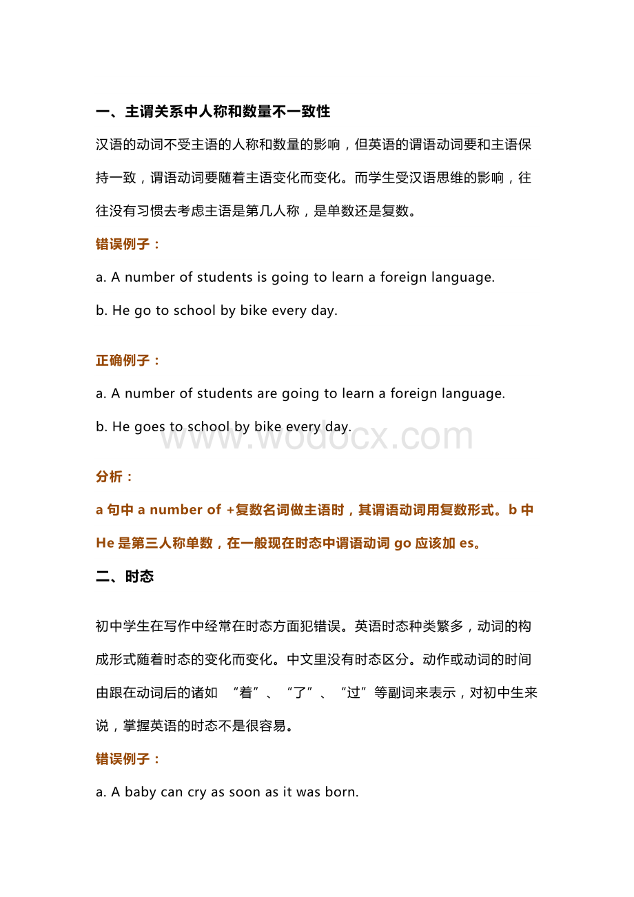 高中英语作文中常见的十种语法错误.docx_第1页