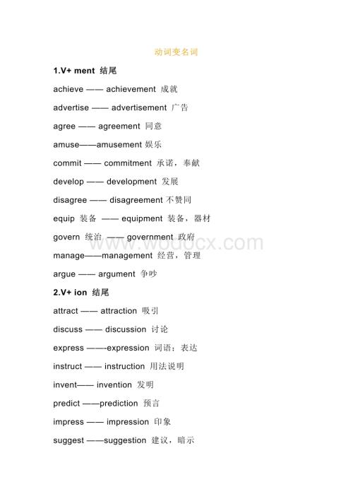 小学复习资料：英语词性转换归纳汇总.docx
