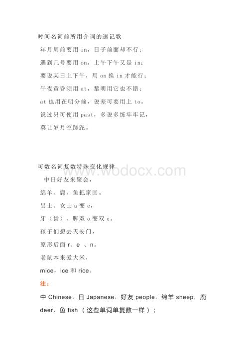 小学英语复习资料·：音标、时态、介词、写作顺口溜.docx