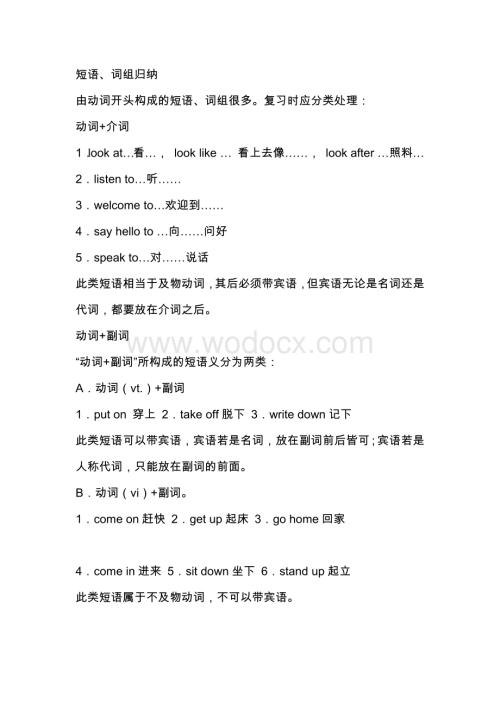 小学英语1-6年级重点知识点及短语大梳理.docx