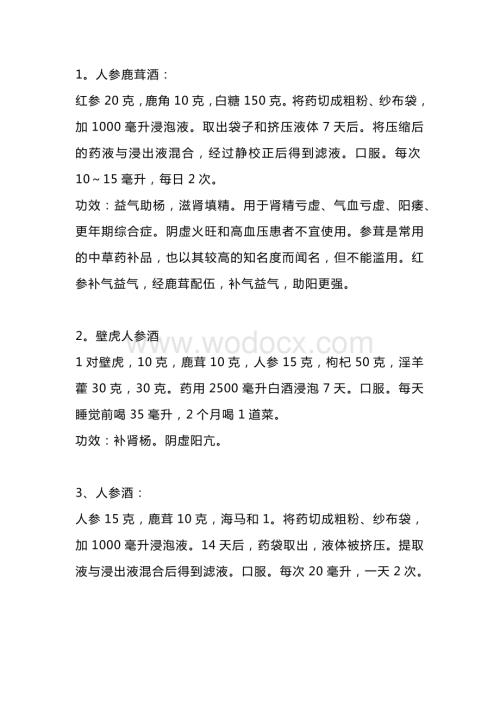 医学养生：补肾药酒配方.docx