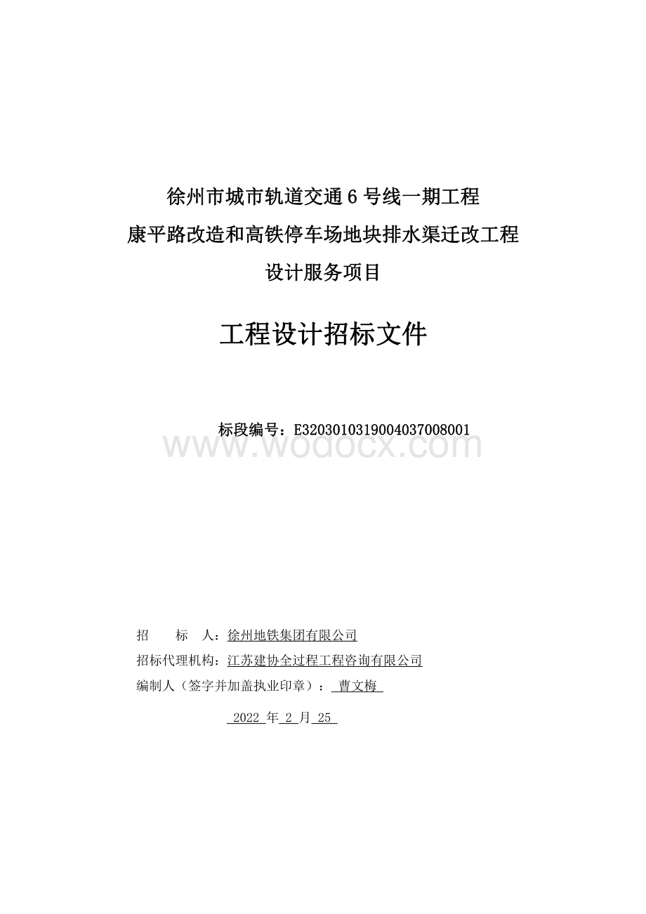 市政管线迁改工程设计服务项目招标文件.pdf_第1页