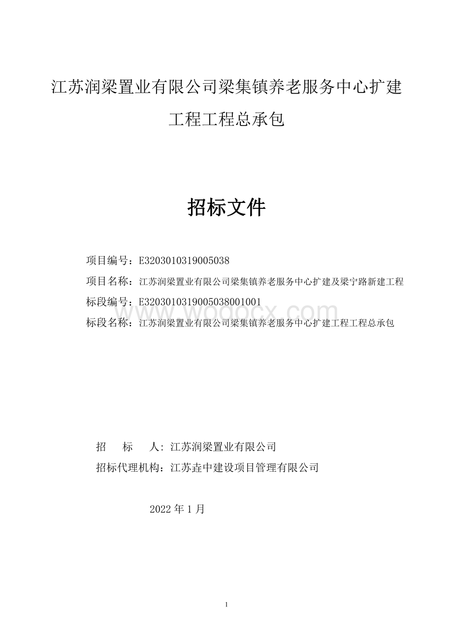 镇养老服务中心扩建工程招标文件.pdf_第1页