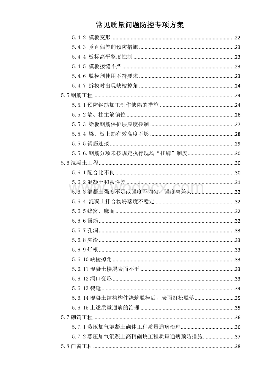 常见质量问题防控专项方案.doc_第2页