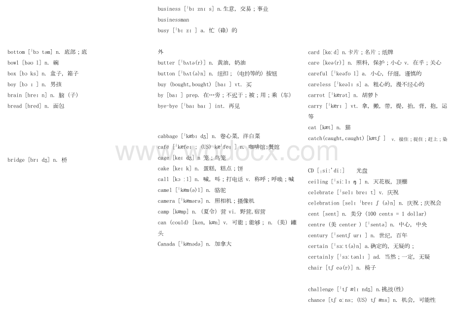 字母顺序 初中英语单词大全.docx_第3页