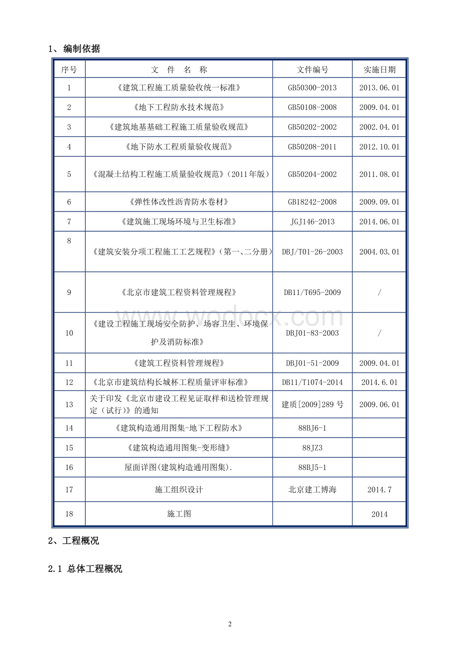 住宅楼项目地下防水工程施工方案.docx_第2页