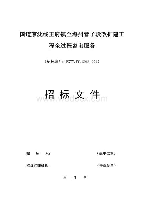 公路改扩建工程全过程咨询服务招标文件.docx