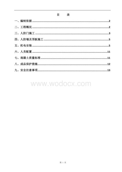 医疗综合楼人防工程施工方案.doc