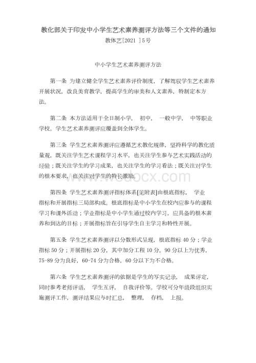 中小学生艺术素质测评办法.docx