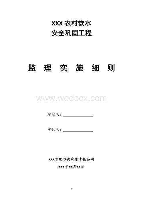 农村饮水安全工程监理细则.doc