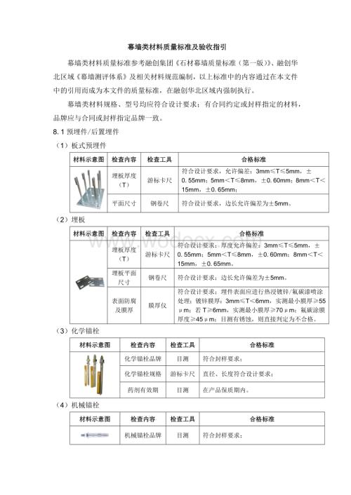 幕墙类材料质量标准及验收指引.docx