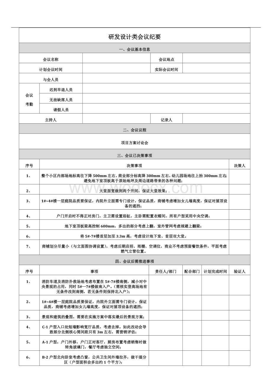 会议纪要模板.docx_第1页