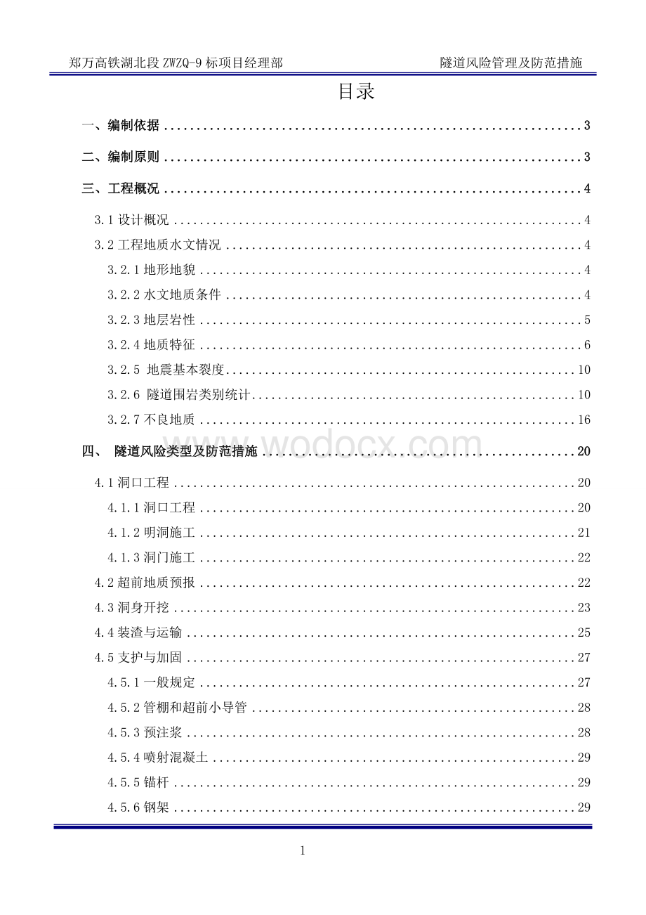 隧道风险管理及防范措施.doc_第1页