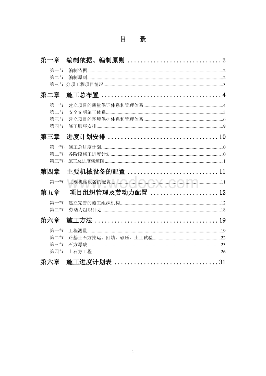 市政道路土石方施工方案.doc_第1页