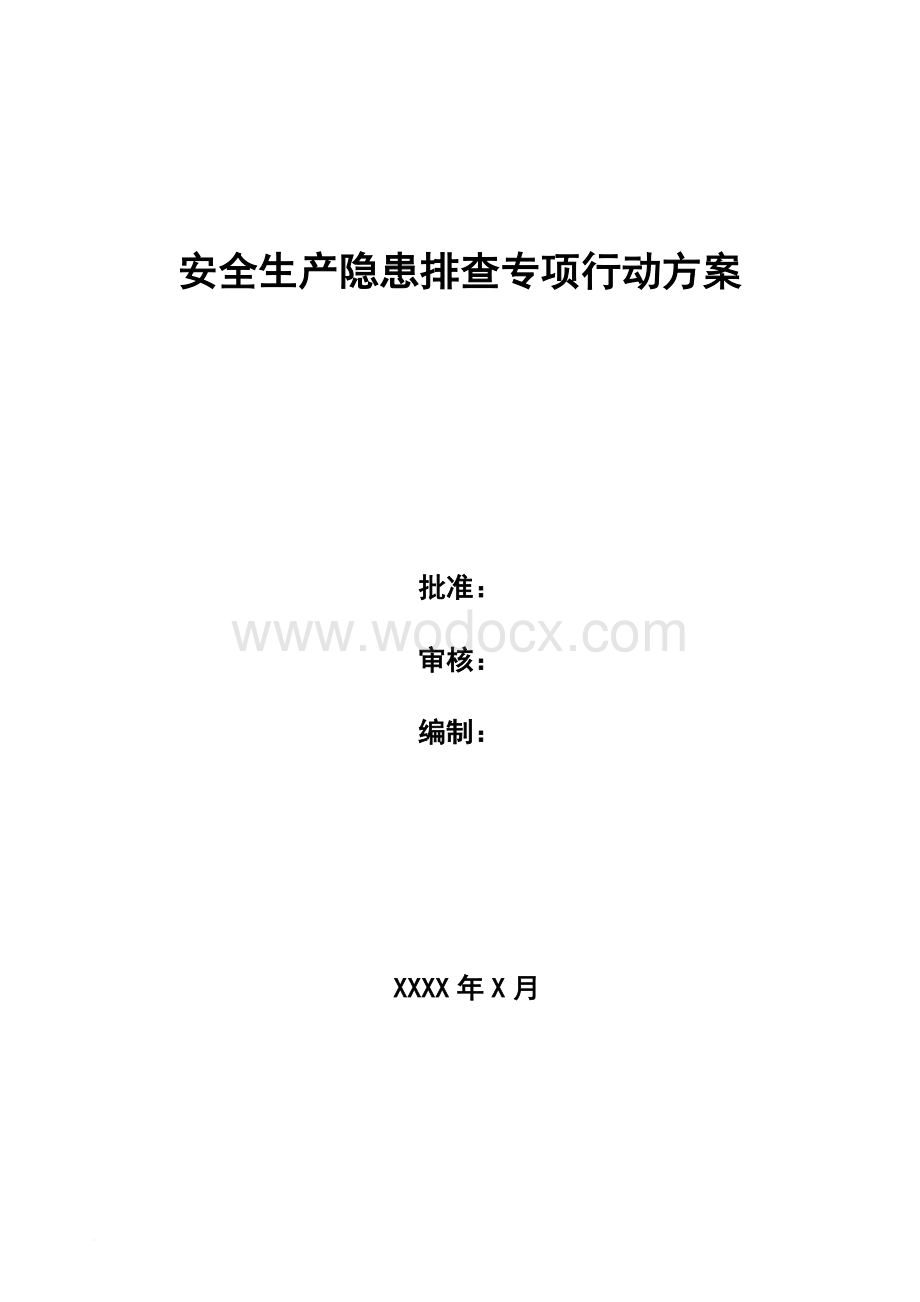 安全专项整治工作实施方案.doc_第1页