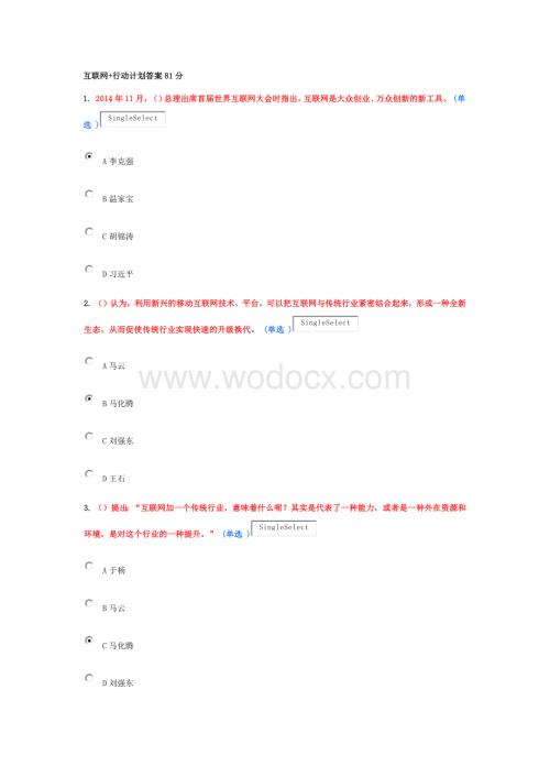 互联网+行动计划答案.docx