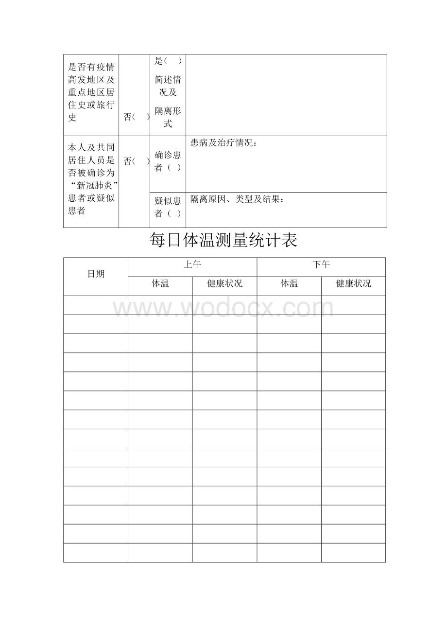 学校防控新冠肺炎疫情教职工健康卡.docx_第2页