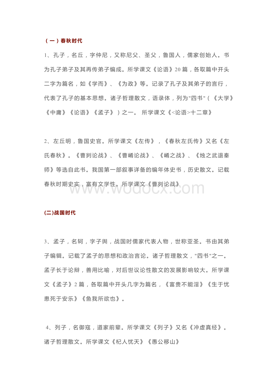 初中语文文学常识总结.docx_第1页