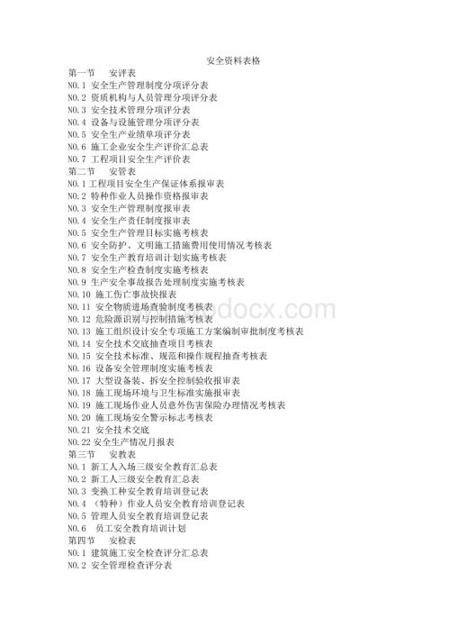 建筑工程安全资料表格.doc