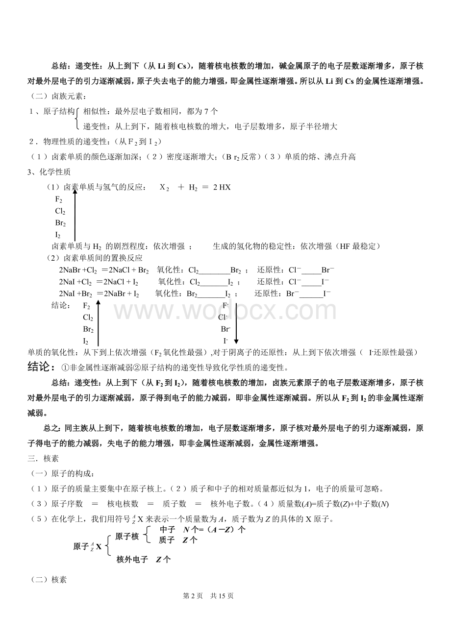 高一化学必修二全册知识点总结(人教版).doc_第2页