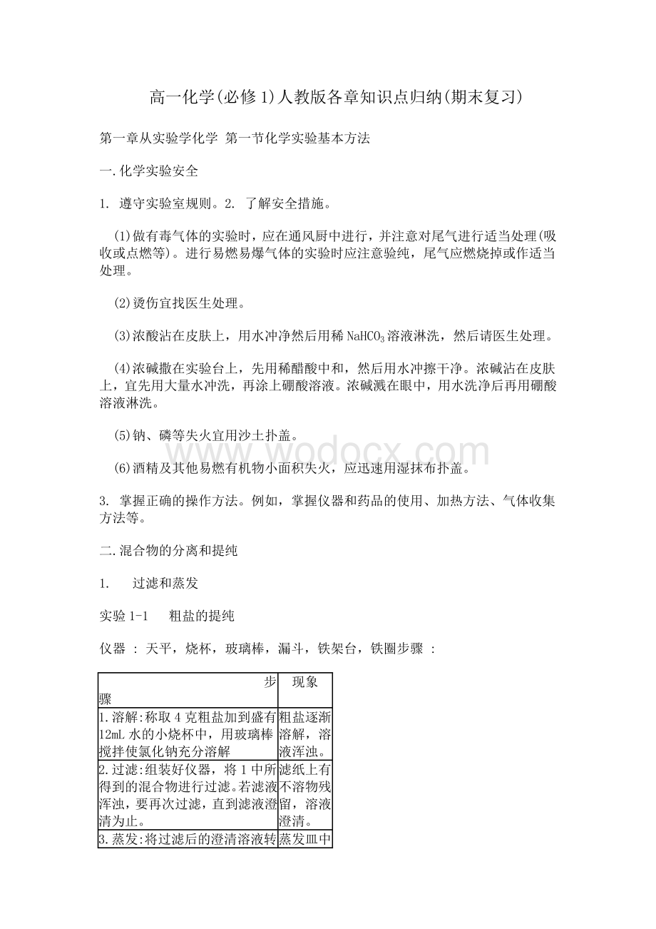 高一化学各章知识点归纳.doc_第1页