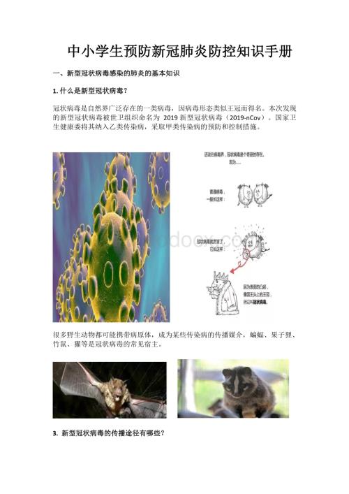 中小学生预防新冠肺炎防控知识手册 (2).docx