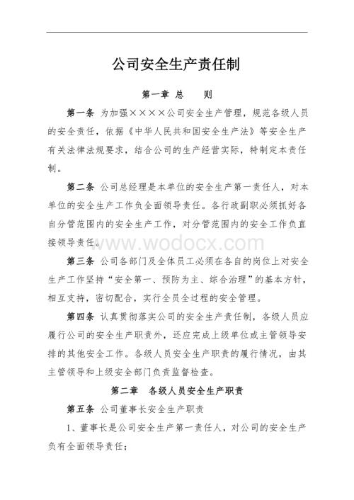 公司安全生产责任制.doc