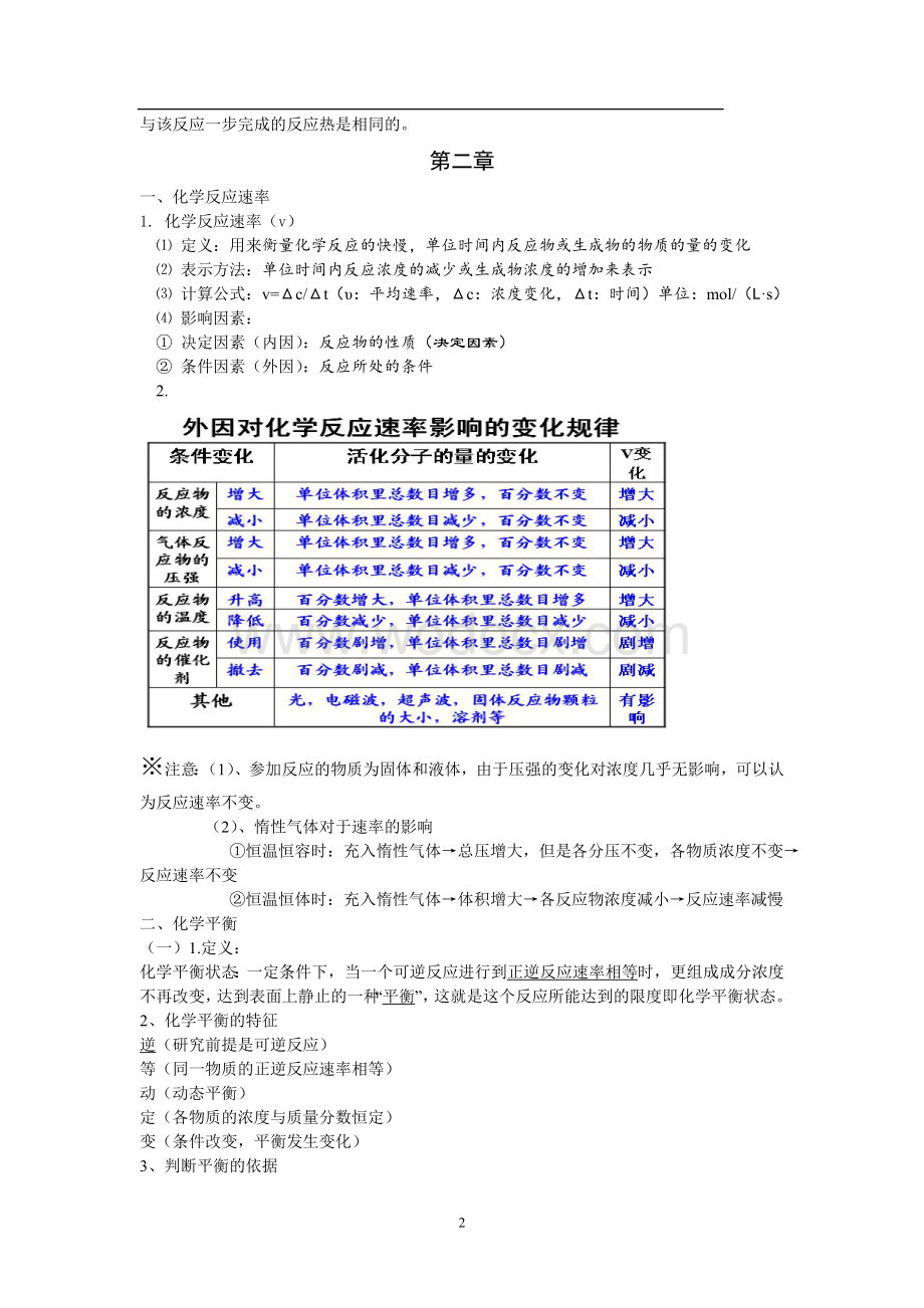 高中化学选修4-化学反应原理知识点总结.doc_第2页