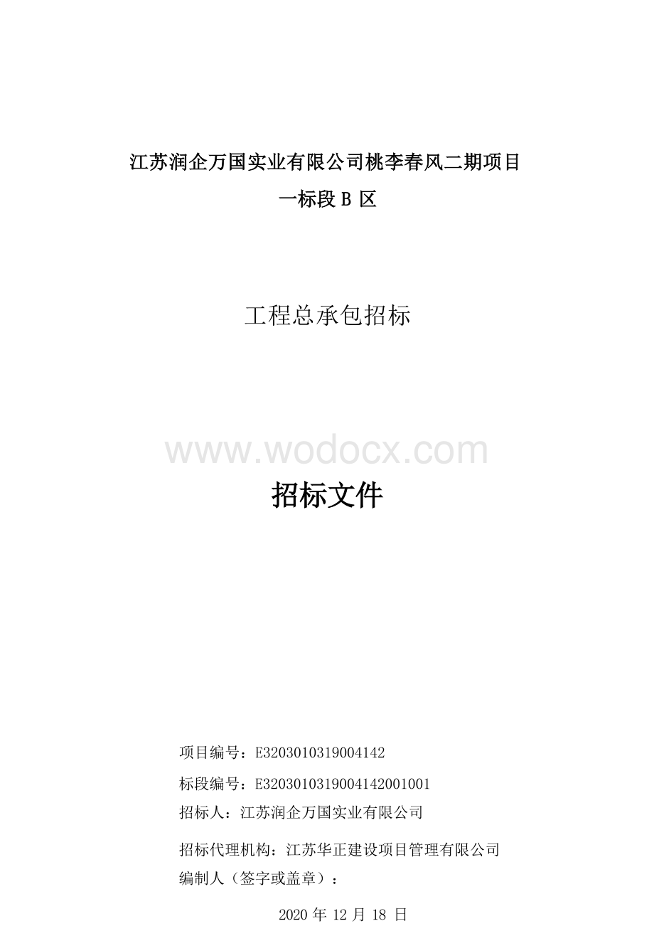 桃李春风二期一标段B区工程招标文件.docx_第1页