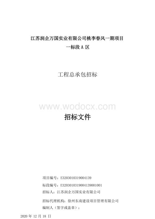 桃李春风一期项目一标段A区工程招标文件.docx