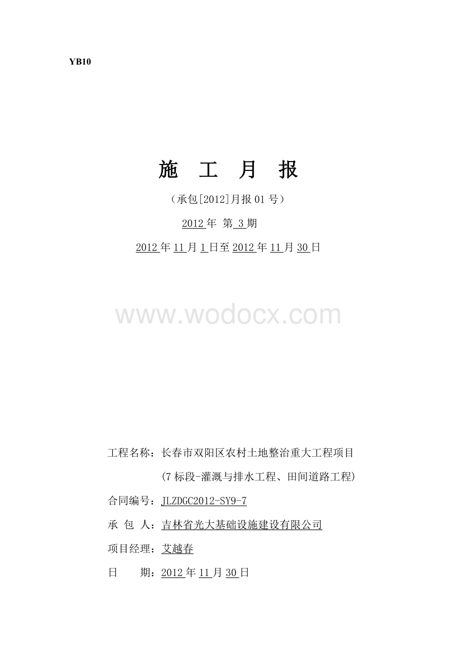 土地整理工程施工月报.doc_第2页