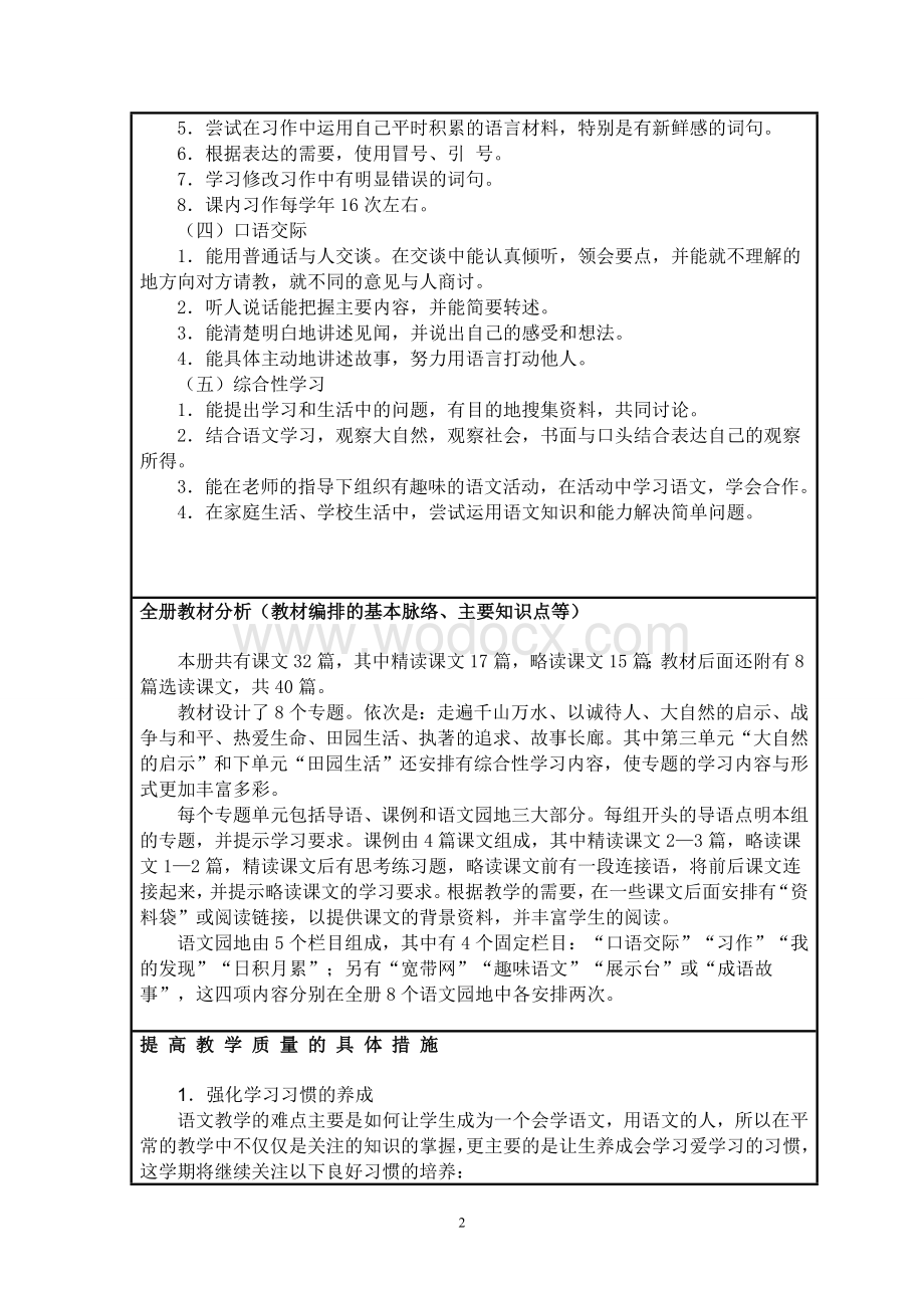 人教部编小学四年级全册语文集体备课课件资料.doc_第2页