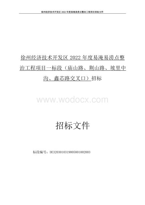 易淹易涝点整治工程项目一标段招标文件.docx