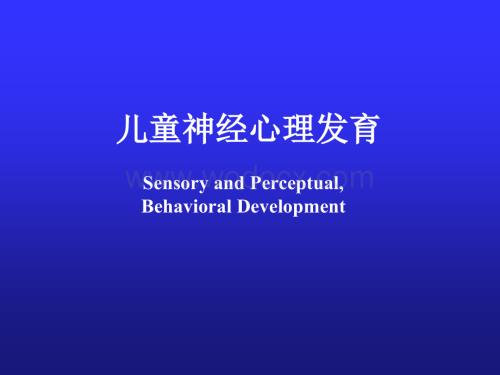 儿童神经心理发育.ppt