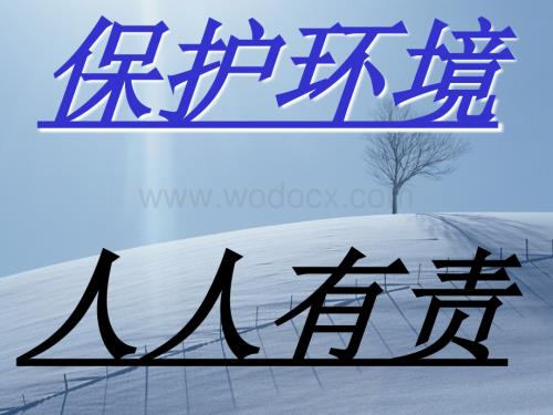 主题班会保护环境人人有责.ppt