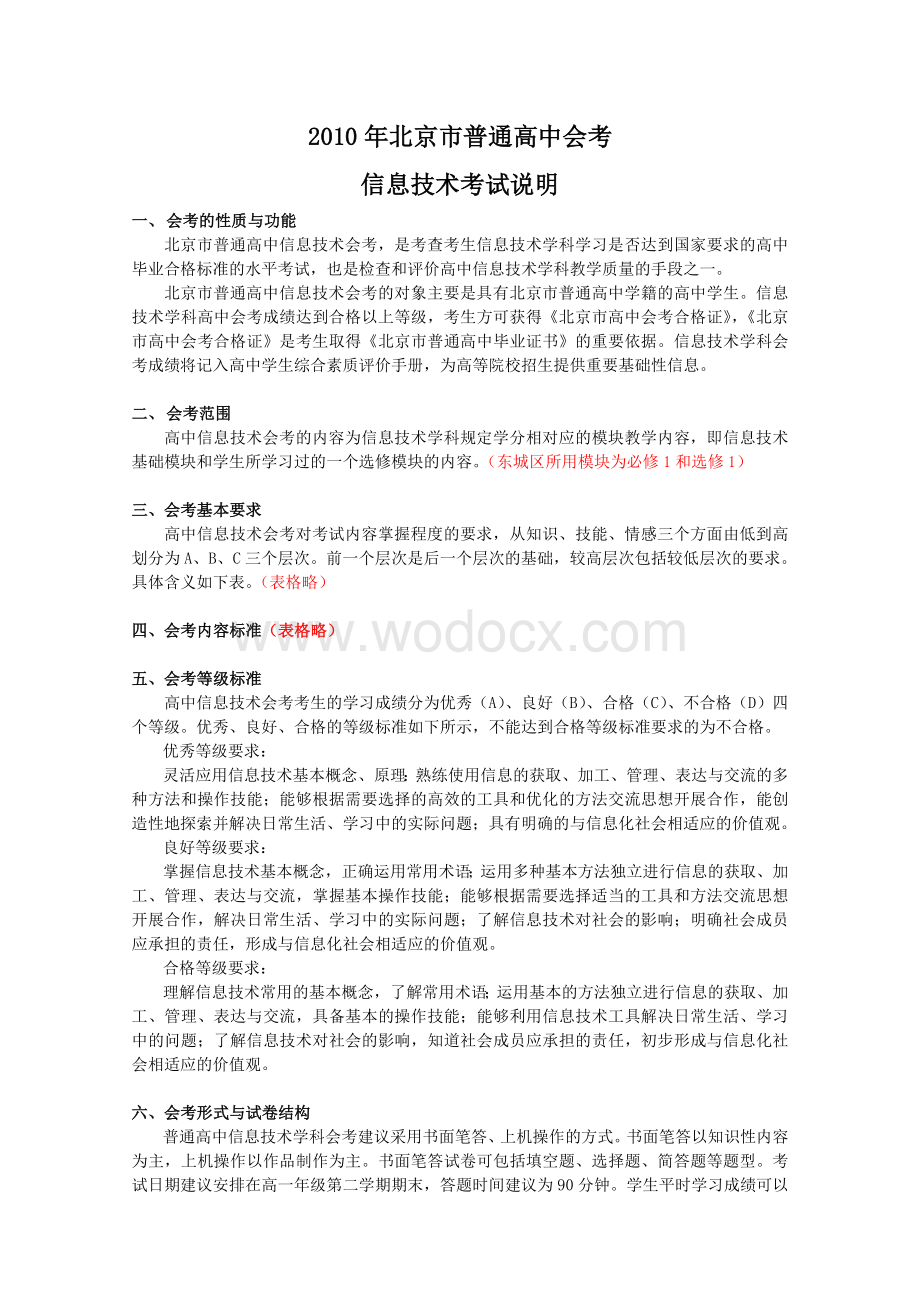 信息技术会考考试大纲.doc_第1页