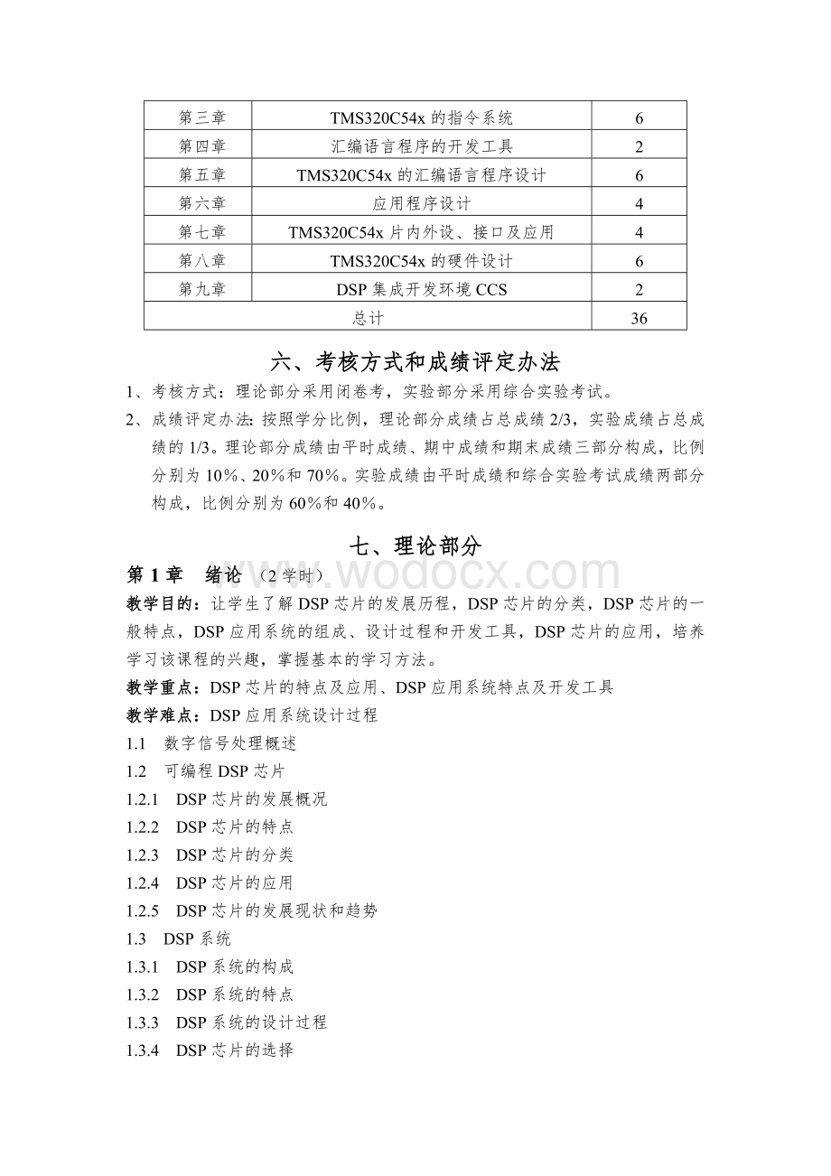 《DSP原理及应用》课程教学大纲.doc_第2页