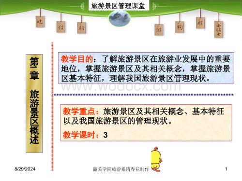 第1章 旅游景区概述 旅游景区管理 教学课件.ppt