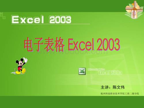 Excel2003技术培训.ppt